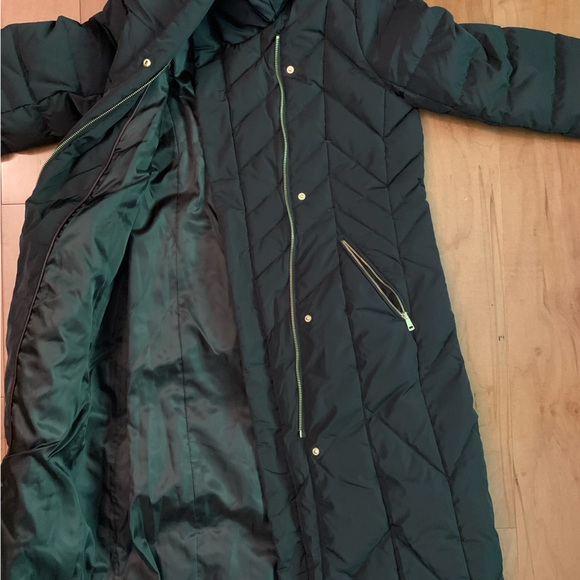 Cole Haan Womens Taffeta Down With Overlapping Convertible Collar Chevron Quilt - Picture 6 of 10